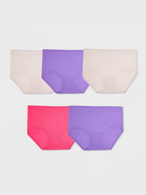 Fruit Of The Loom Women's Breathable Seamless Low-rise Briefs 3+2 Bonus Pack