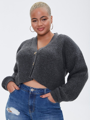 Plus Size Cropped Cardigan