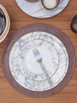 Blue Pheasant Eleni White Marble Dinnerware Set