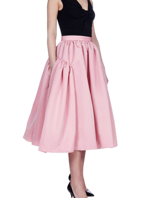 Alexander Mcqueen Pleated Detail Midi Skirt