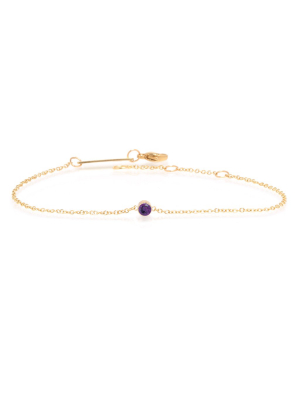 14k Single Bezel Amethyst Bracelet | February Birthstone