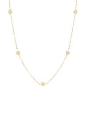 14k Itty Bitty 5 Disc Necklace