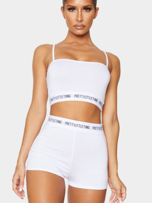 Prettylittlething White High Waist Short...