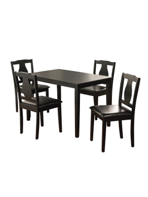 5 Piece Kaylee Dining Set Wood/black - Tms