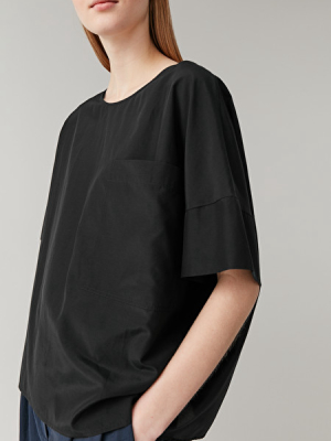 Boxy Mulberry Silk-cotton Top