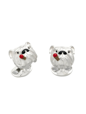 Sterling Silver British Bulldog Cufflinks