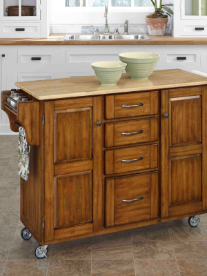 Kitchen Carts And Islands With Wood Top Natural Brown - Home Styles