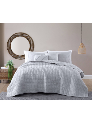 Kori Enzyme Washed 5pc Quilt Set - Geneva Home Fashion