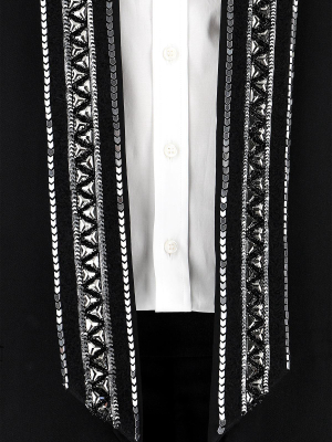 Balmain Embellished Open Front Blazer