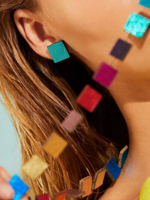 Rainbow Square Earrings By Iskin Sisters