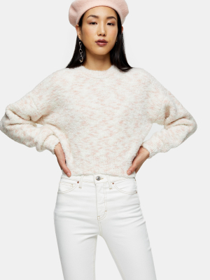 Pink Boucle Knitted Sweater