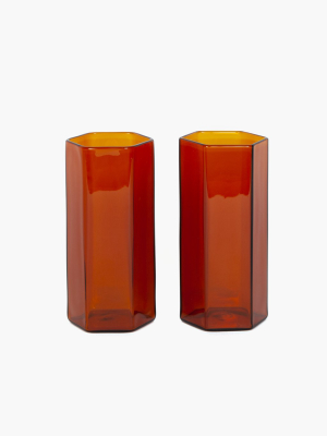 Coucou Tall Glass Set - Amber