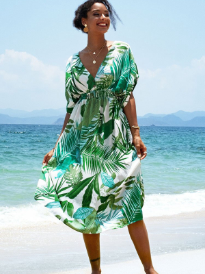 Whitley Tropical V Neck Dress