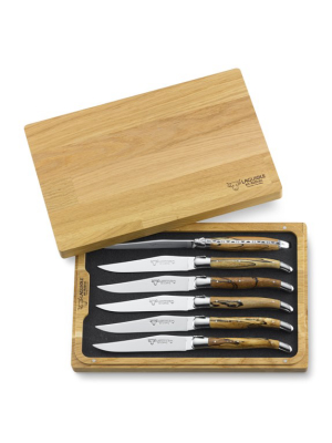 Laguiole En Aubrac 6- Piece Aubrac Wood Steak Knives Set