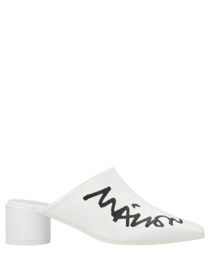 Mm6 Maison Margiela Logo Printed Mules