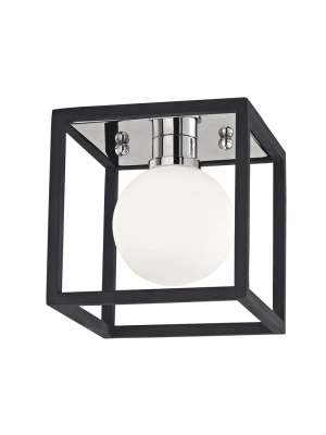 Aira 1 Light Bath Bracket - Polished Nickel/black