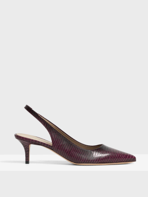 City 55 Slingback In Lizard Print Leather