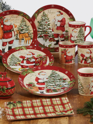 18oz 4pk Holiday Wishes Ceramic Mugs - Certified International