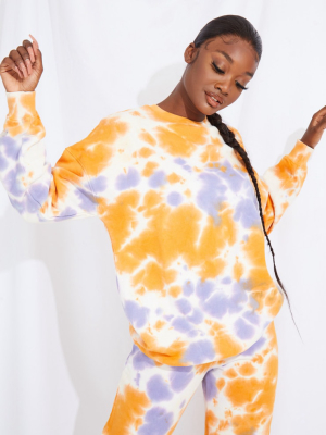 Tall Orange Oversized Tie Dye Sweater