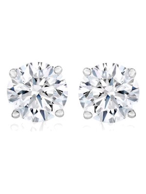 Pompeii3 1 Ct Tw Moissanite Studs Available In White Or Yellow Gold