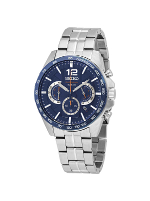 Seiko Chronograph Quartz Blue Dial Men's Watch Ssb345