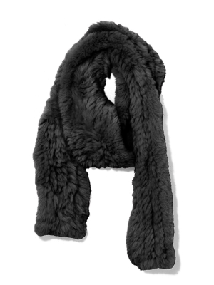 Knitted Rabbit Scarf In Noir
