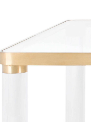 Subira Acrylic Coffee Table Brass