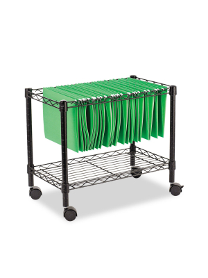 Alera Single-tier Rolling File Cart, 24w X 14d X 21h, Black Fw601424bl