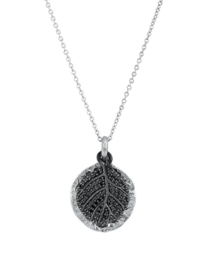 Botanical Leaf Pendant Necklace With Diamonds