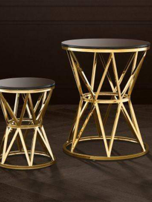 Eichholtz Domingo Large Side Table - Gold & Black