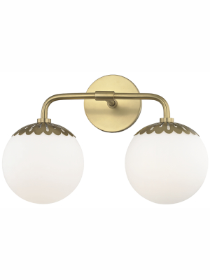 Mitzi Paige Double Vanity Sconce - Aged Brass