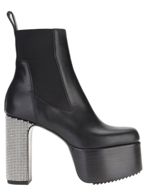 Rick Owens Crystal Embellished Heeled Boots