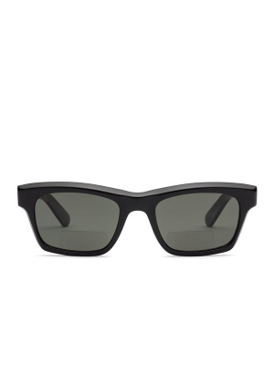 Bess Glasses: Gloss Black Cool Grey Lens