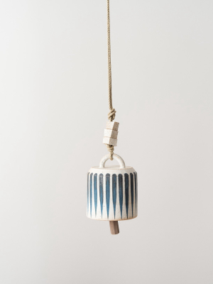 Small Wide Thrown Bell In Indigo Stripe