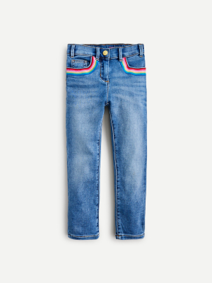 Girls' Runaround Jean With Rainbow Pockets