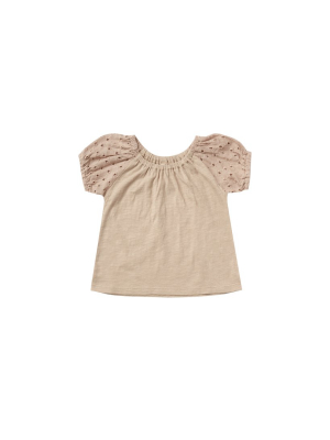 Rylee + Cru Puff Sleeve Tee - Oat