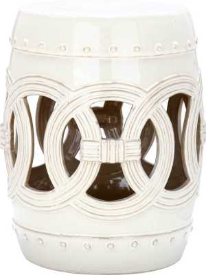 Double Coin Garden Stool Creme