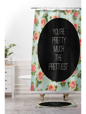 Pretty Much The Prettiest Shower Curtain Black - Deny Designs