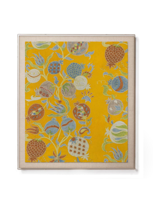 Golden Pomegranate Suzani - Accent Framed Print