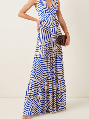 Polly Printed Stretch-silk Maxi Dress