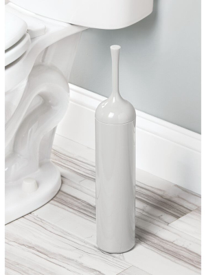 Mdesign Extra Slim Compact Plastic Toilet Bowl Brush Holder