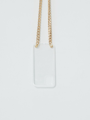 I-phone Pro Case With Gold Flat Curb Chain