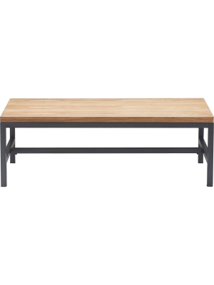 Dobson Natural Wood And Black Metal Coffee Table Natural - Finch