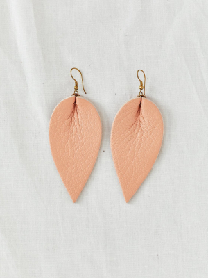 Zia Leather Leaf Earrings