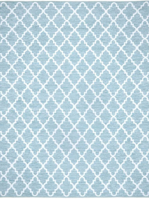 Montauk Quatrefoil Light Blue/ivory Area Rug