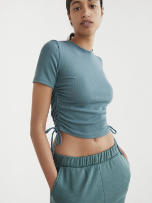 Ruched Ribbed Top