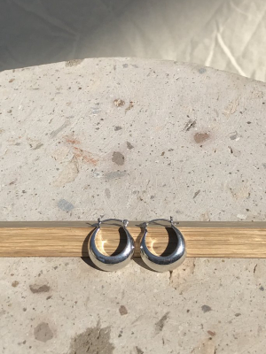 Silver Plump Hoops