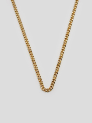 Rounded Curb Chain Thin In Gold