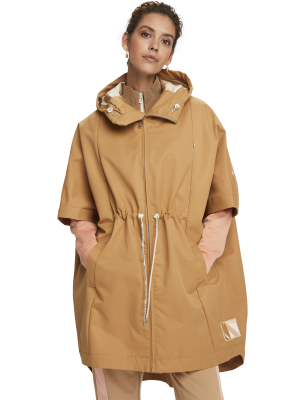 Cotton-blend Oversized Short Sleeve Poncho Jacket