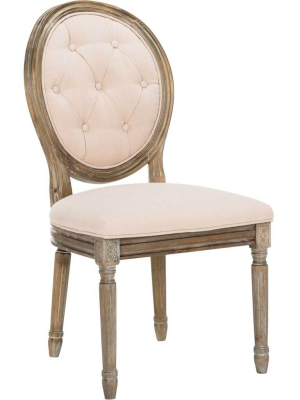 Holden Tufted Side Chair Beige/rustic Oak (set Of 2)